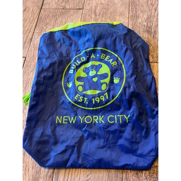 Build a bear workshop cinch bag‎ sack New York City Blue Tote Backpack BABW - Picture 1 of 4